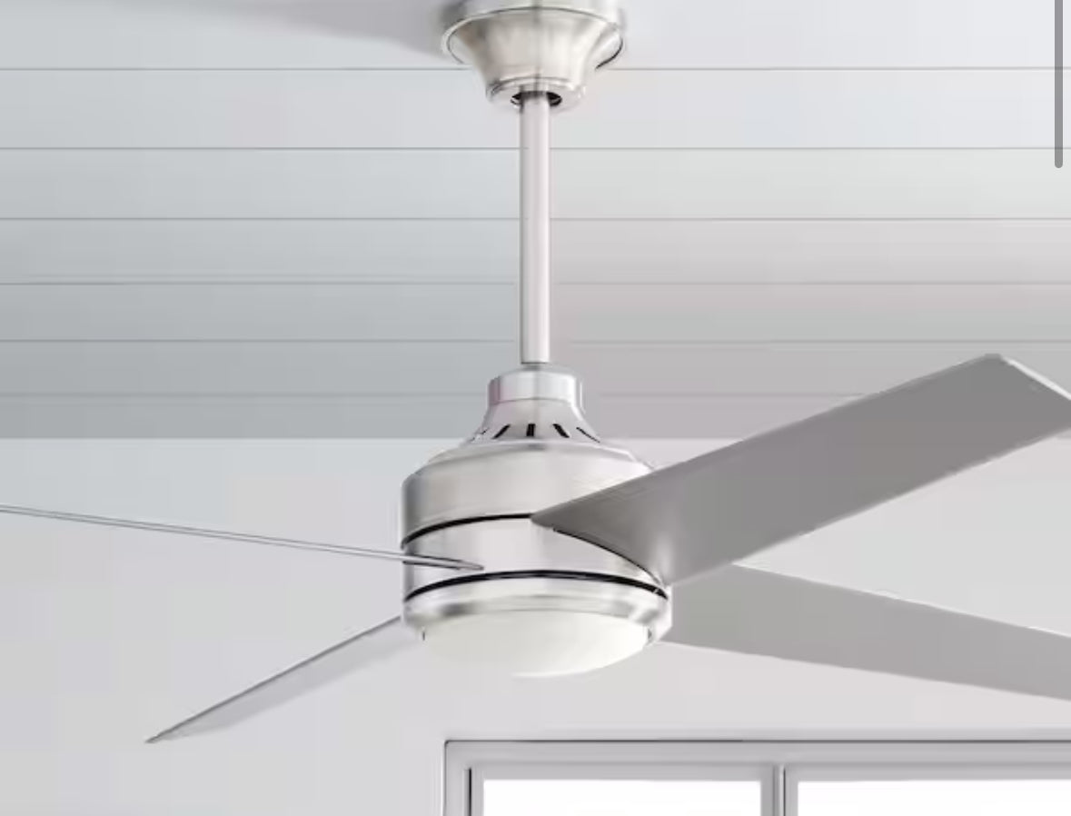 Mercer 52 in. LED Indoor Brushed Nickel Ceiling Fan with Light Kit and Remote Control
11.4k