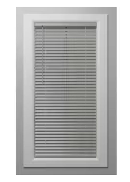 Project Source Premium 2-in Slat Width 27-in x 64-in Cordless Gray Vinyl Room Darkening Horizontal