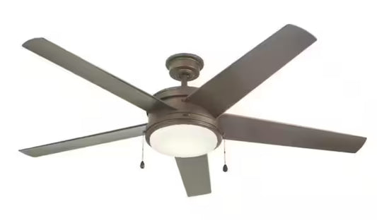 Portwood 60 in. Indoor/Outdoor Wet Rated Espresso Bronze Ceiling Fan with Integrated LED Included