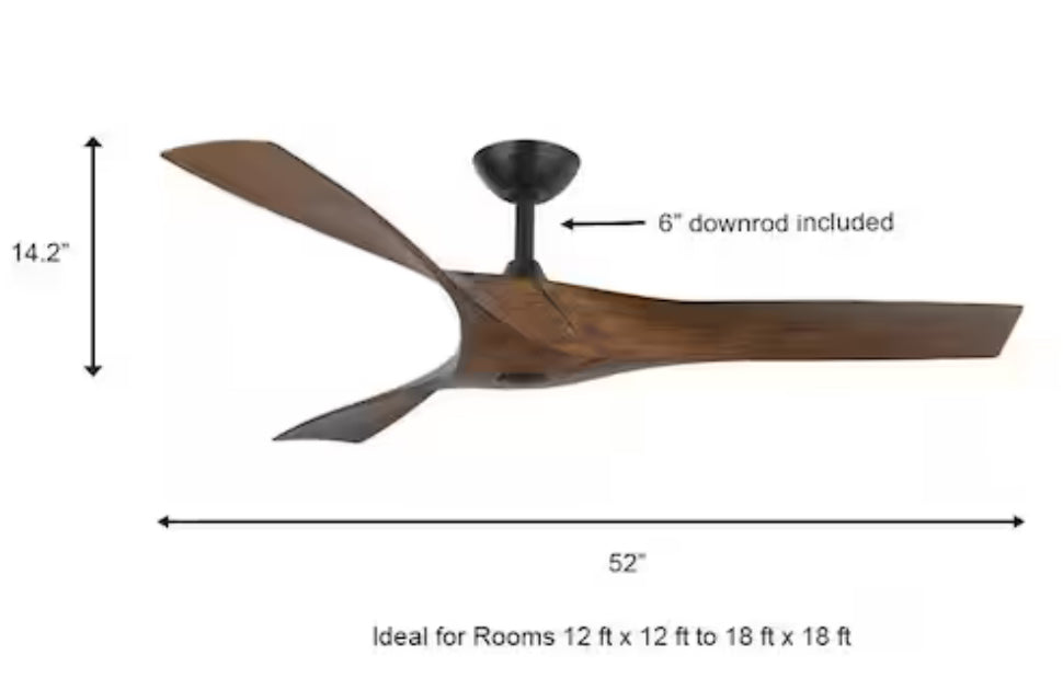 Wesley 52 in. Oil Rubbed Bronze Ceiling Fan with Remote Control