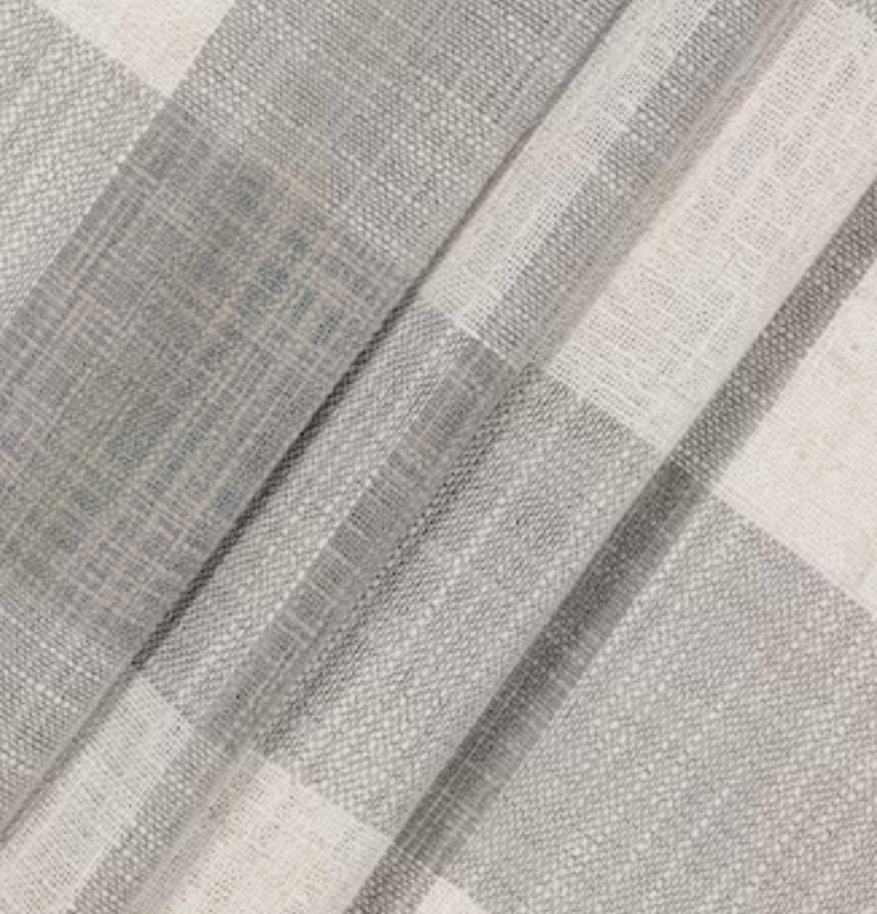 allen + roth 84-in Grey Plaid Light Filtering Back Tab Single Curtain Panel