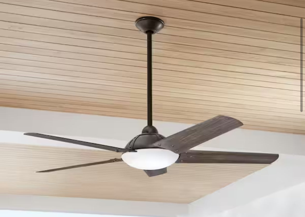 Draper 54 in. LED Outdoor Natural Iron Ceiling Fan with Remote Control