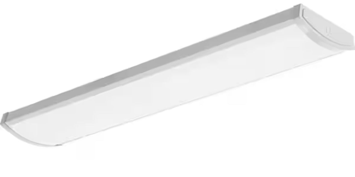 Contractor Select 4 ft. 40-Watt 5000 Lumens Integrated LED Dimmable White Wraparound Light Fixture, 4000K