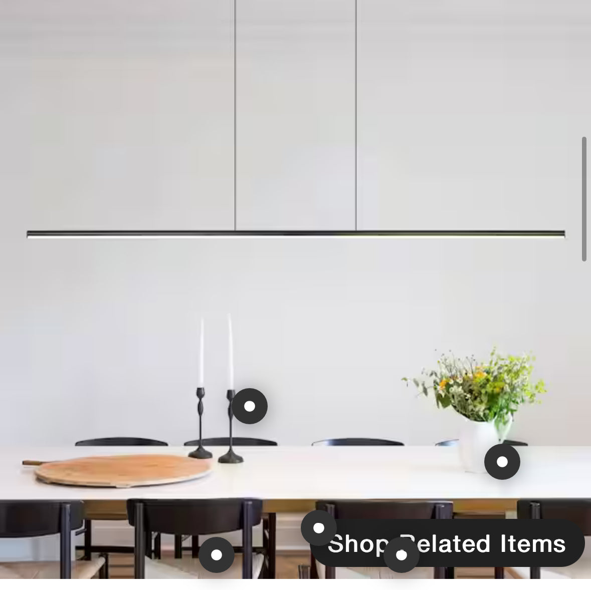 Neculina 47.24 in. 16-Watt 1-Light Integrated LED Black Tubed Island Linear Pendant Light with Dimmable 3000K