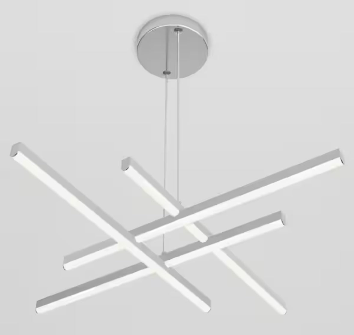 Grid 30-Watt 1 Light Chrome Modern 3 CCT Integrated LED Pendant Light Fixture for Dining Room or Kitchen