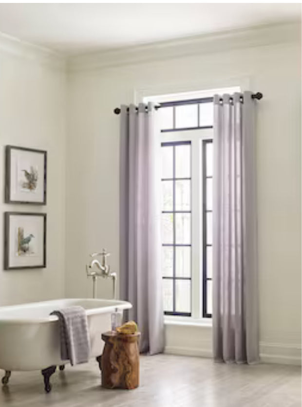 allen + roth 84-in Grey Light Filtering Grommet Single Curtain Panel