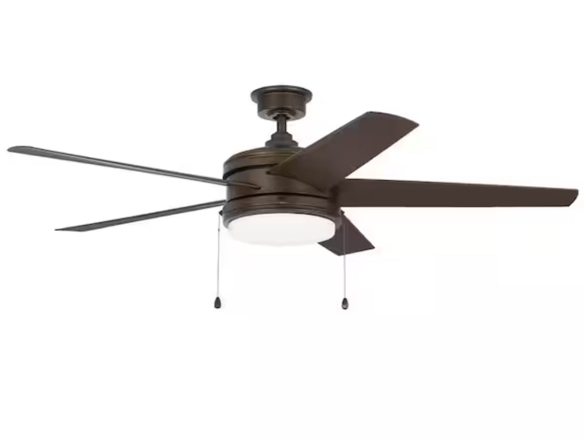 Portwood 60 in. Indoor/Outdoor Wet Rated Espresso Bronze Ceiling Fan with Integrated LED Included