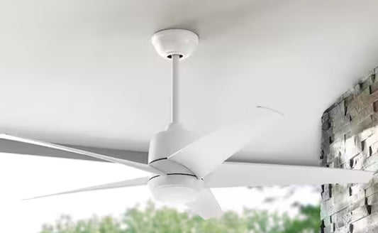 Mena 54 in. White Color Changing Integrated LED Indoor/Outdoor Matte White Ceiling Fan with Light Kit and Remote Control