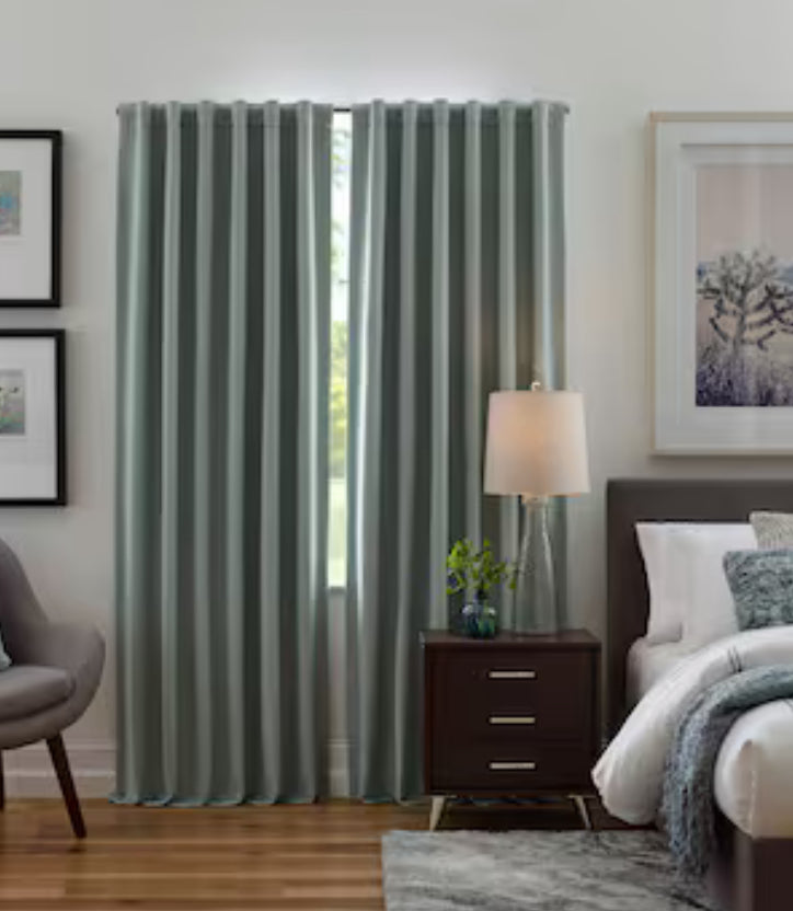 Origin 21 84-in Spa Blackout Thermal Lined Back Tab Single Curtain Panel