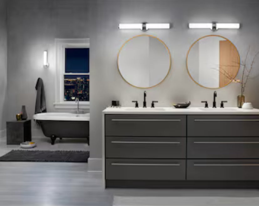 Kichler Indeco 5-in 1-Light Polished Nickel LED Transitional Vanity Light