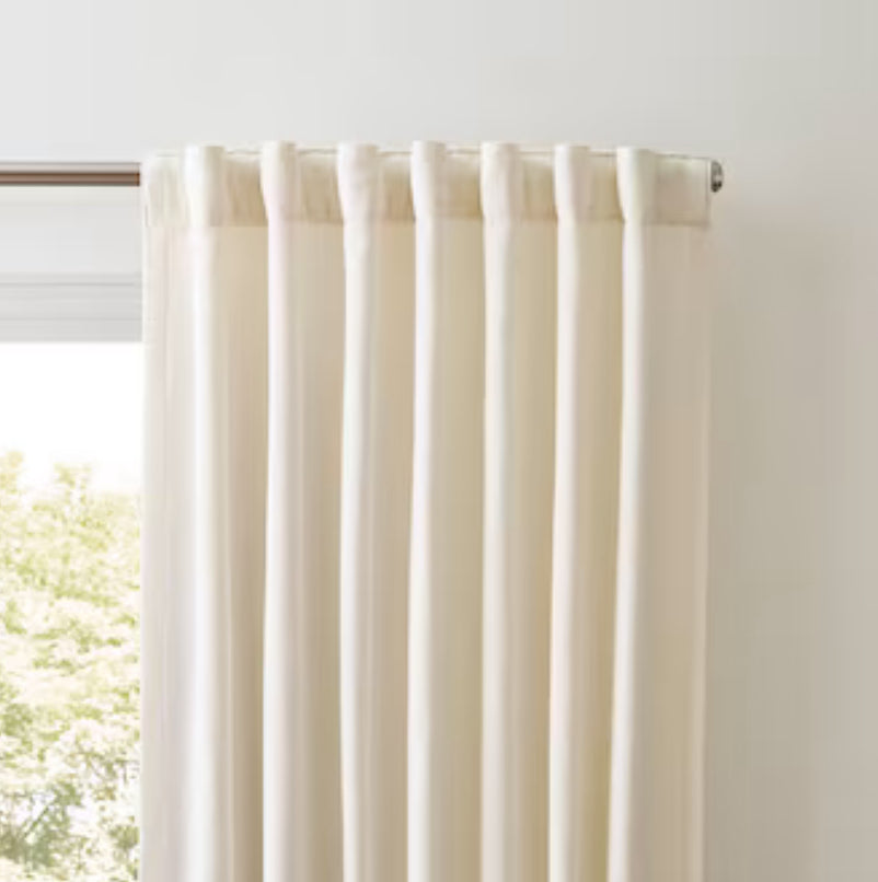 Origin 21 84-in Ivory Light Filtering Back Tab Single Curtain Panel