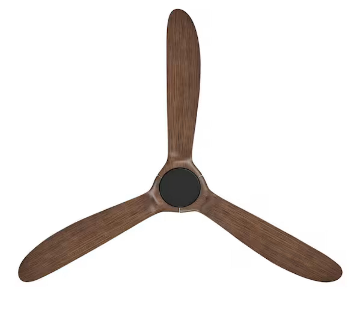 Tager 60 in. Smart Indoor/Outdoor Matte Black with Whiskey Barrel Blades Ceiling Fan with Remote Powered by Hubspace