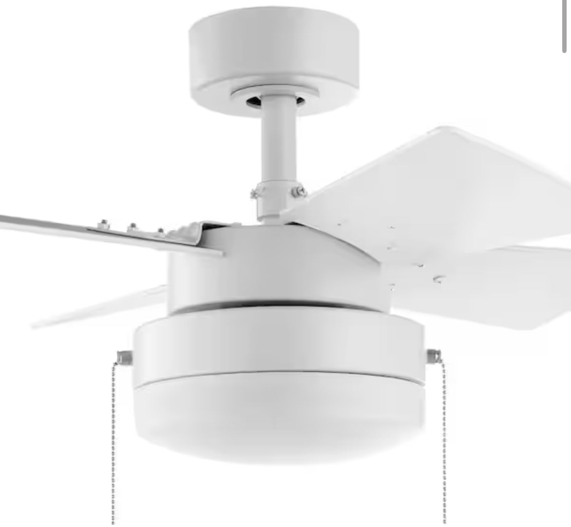 Metarie II 24 in. Indoor Matte White Ceiling Fan with Light