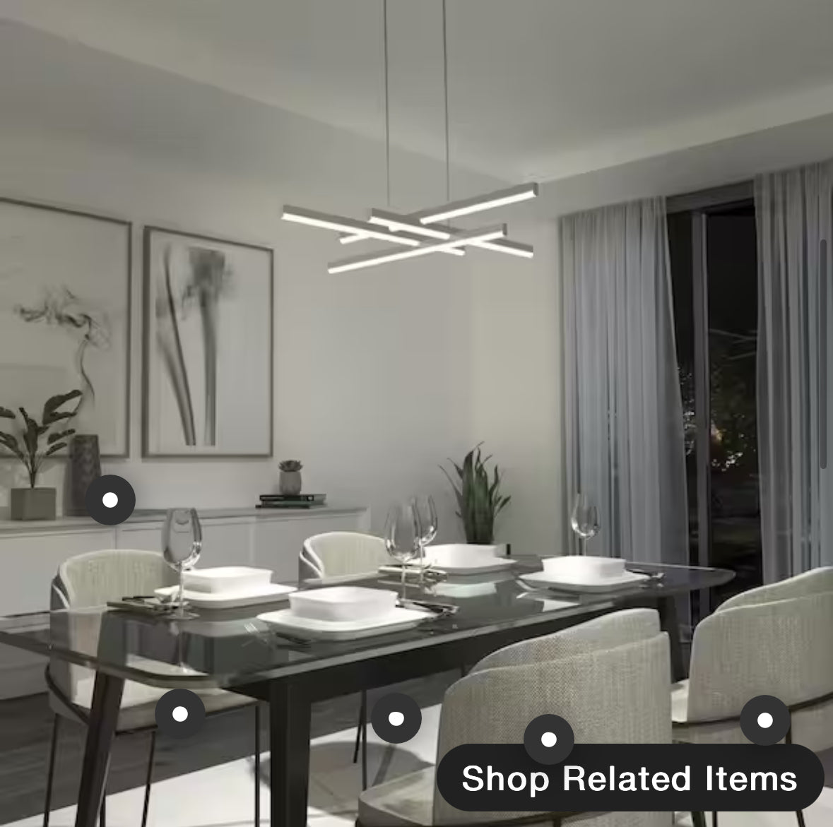 Grid 30-Watt 1 Light Chrome Modern 3 CCT Integrated LED Pendant Light Fixture for Dining Room or Kitchen