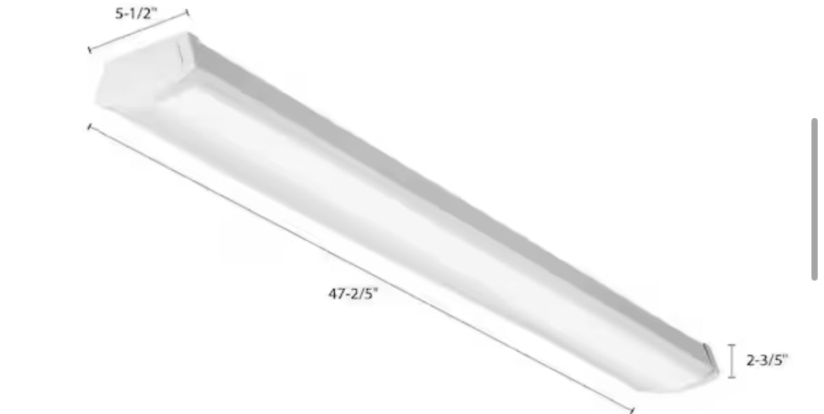 Contractor Select 4 ft. 40-Watt 5000 Lumens Integrated LED Dimmable White Wraparound Light Fixture, 4000K