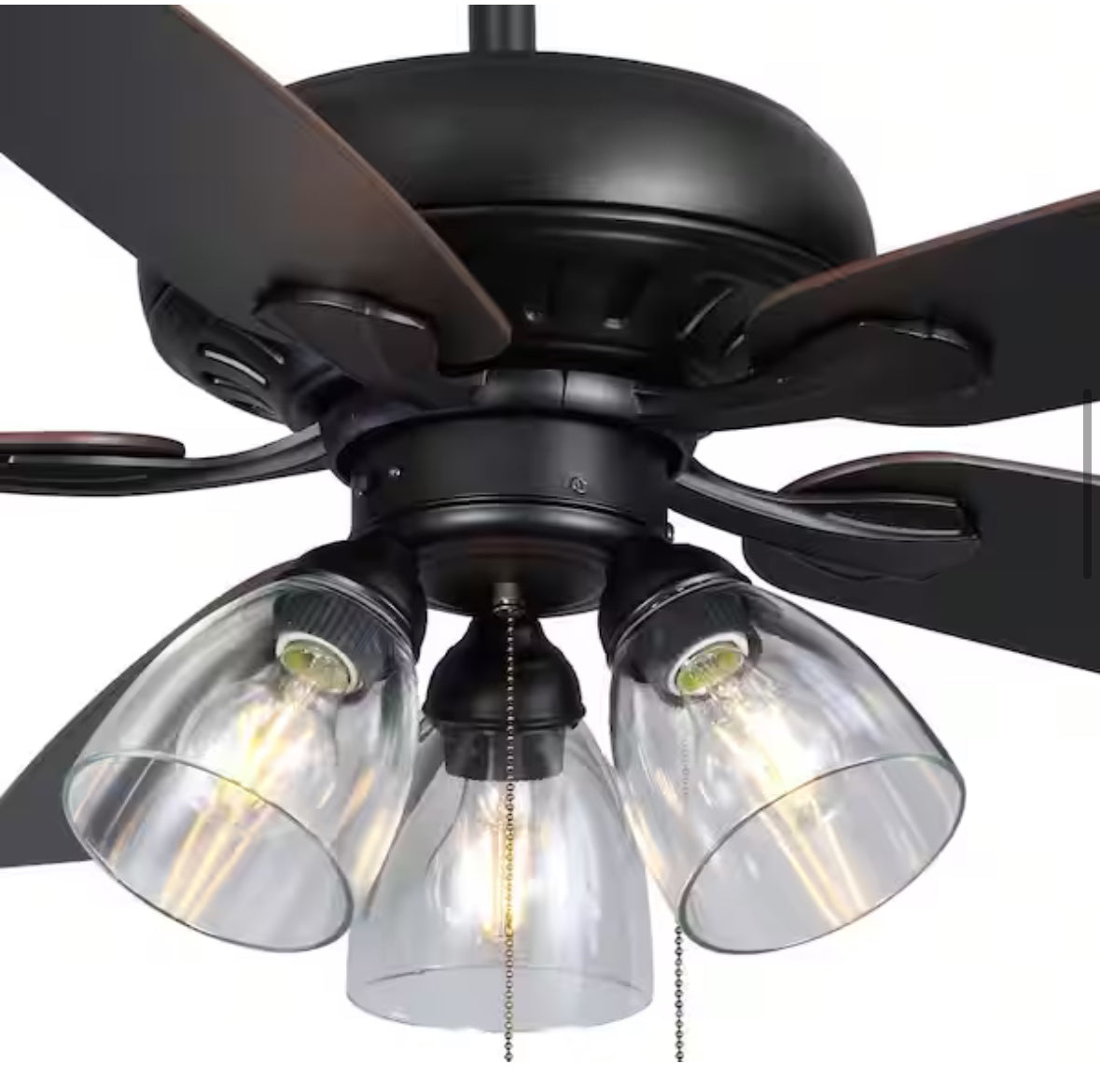 Rockport 52 in. LED Matte Black Ceiling Fan with Five Reversible Blades