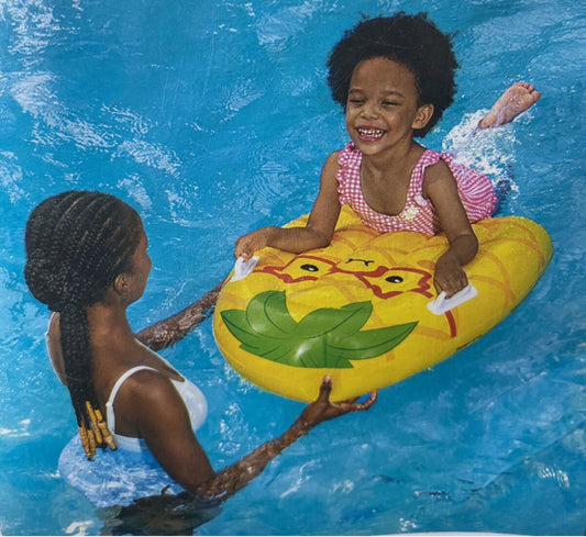Water Sun & Fun Inflatable Kickboard | Kid Pineapple Pool Toy Surfing Skimboard