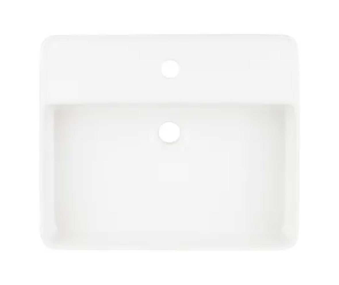 Signature Hardware Hibiscus 20" Fireclay Vessel Bathroom Sink with Single Faucet Hole