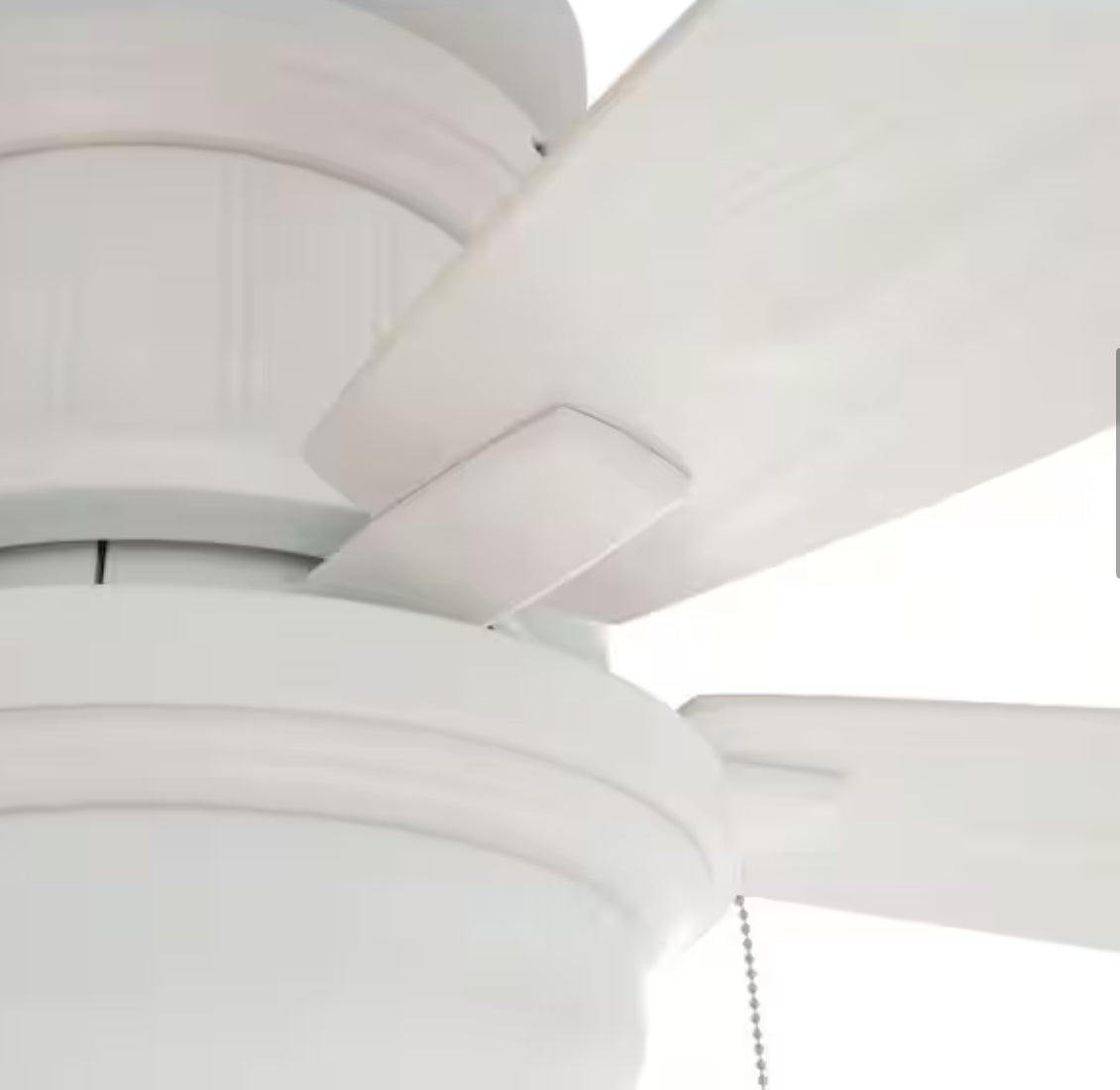 Roanoke 48 in. Indoor/Outdoor Wet Rated White Ceiling Fan with LED Bulbs Included