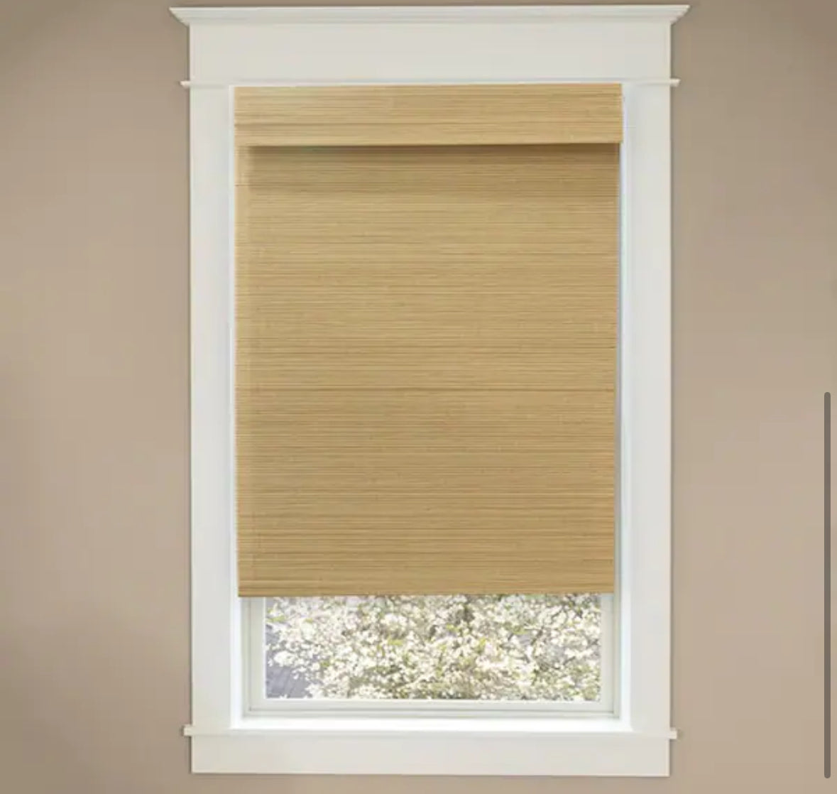 Modern Farmhouse Cut-to-Size Natural Multi-Weave Cordless Light-Filtering Bamboo Shade - 35 in. W x 72 in. L