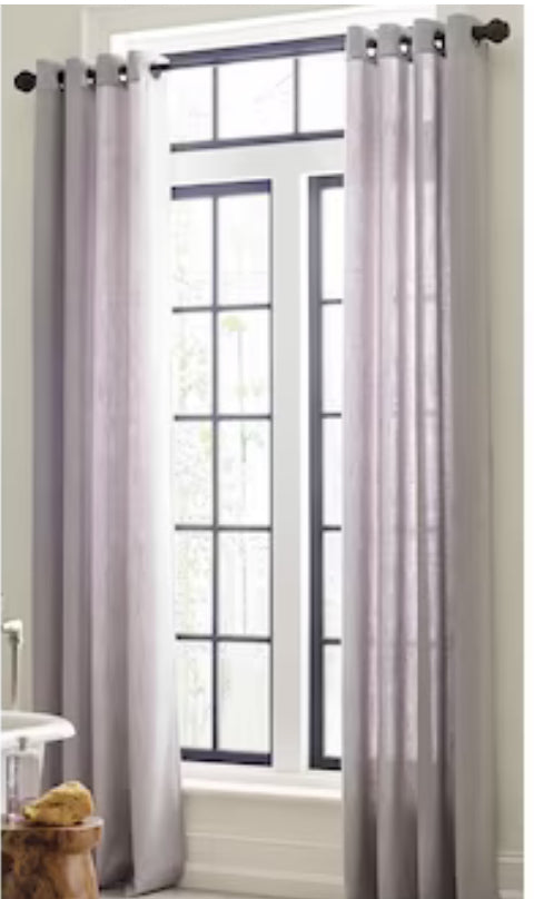 allen + roth 84-in Grey Light Filtering Grommet Single Curtain Panel