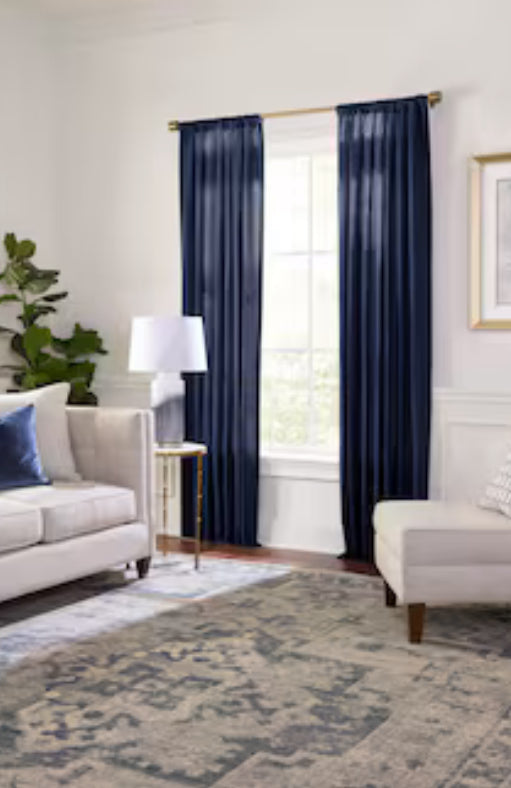 allen + roth 84-in Blue Light Filtering Standard Lined Rod Pocket Single Curtain Panel