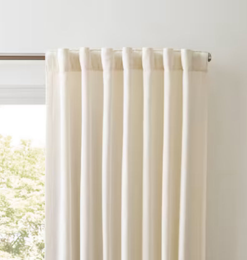 Origin 21 84-in Ivory Light Filtering Back Tab Single Curtain Panel