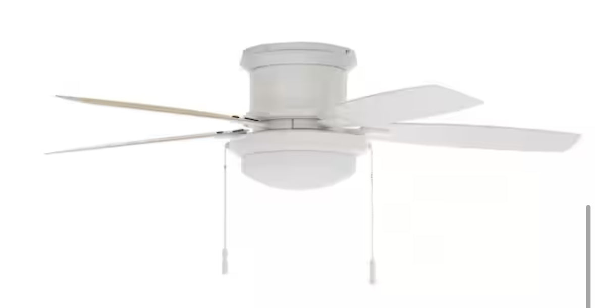 Roanoke 48 in. Indoor/Outdoor Wet Rated White Ceiling Fan with LED Bulbs Included