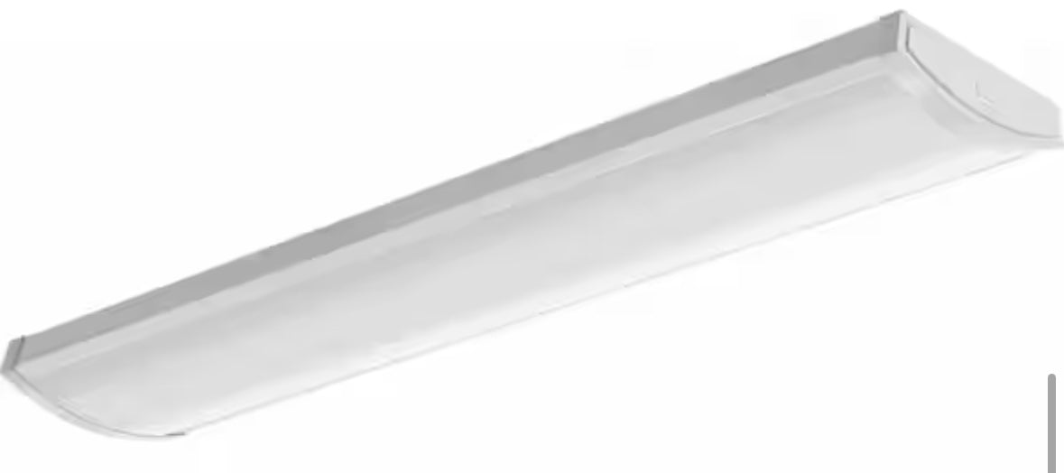 Contractor Select 4 ft. 40-Watt 5000 Lumens Integrated LED Dimmable White Wraparound Light Fixture, 4000K