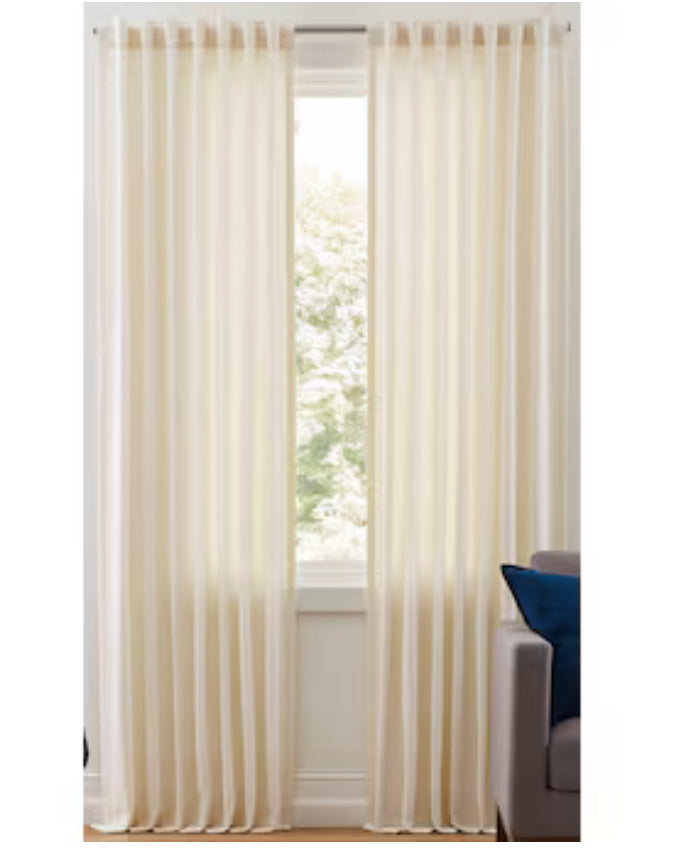 Origin 21 84-in Ivory Light Filtering Back Tab Single Curtain Panel