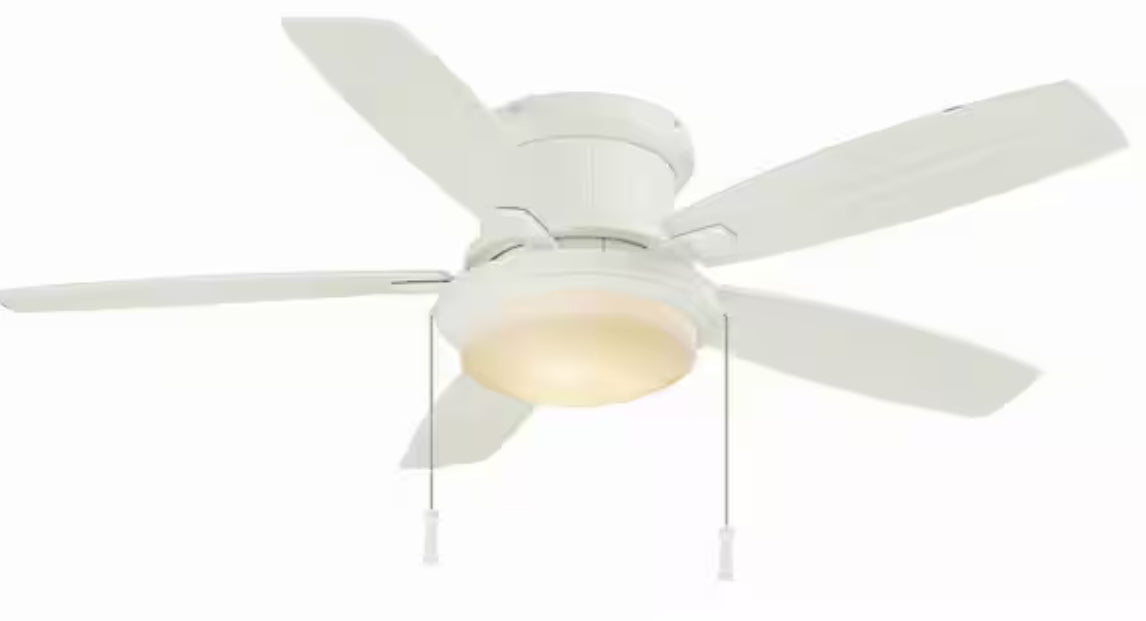 Roanoke 48 in. Indoor/Outdoor Wet Rated White Ceiling Fan with LED Bulbs Included