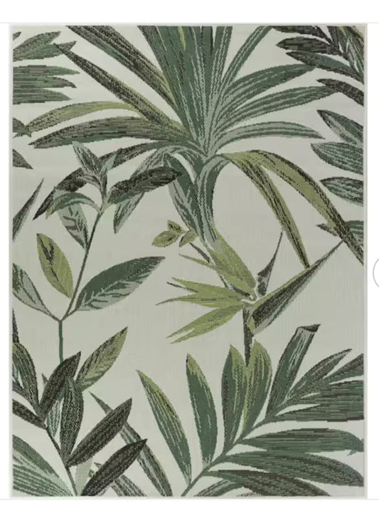 Green 2 x 3 Palm Doormat 2 ft. x 3 ft. Area Rug