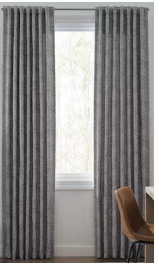 Origin 21 84-in Grey Abstract Room Darkening Thermal Lined Back Tab Single Curtain Panel