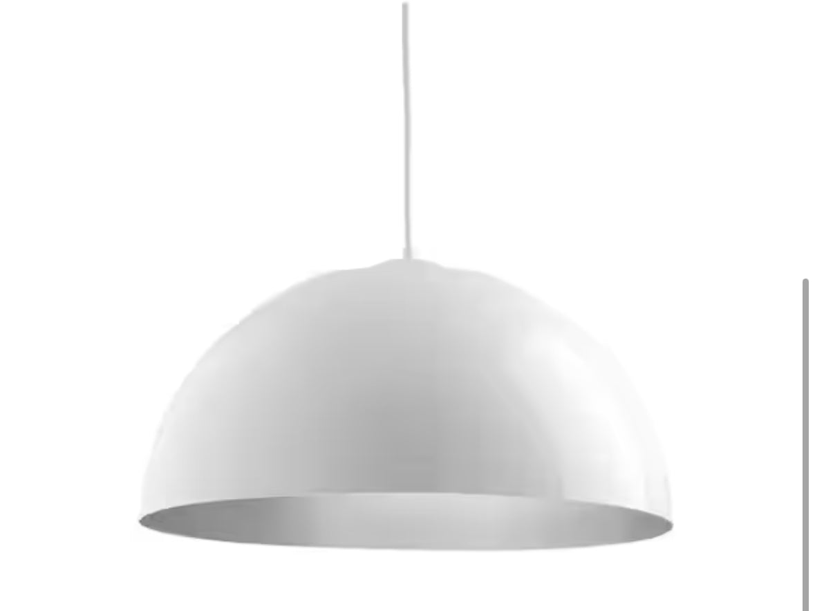 Dome Collection 22 in. 29-Watt White Integrated LED Modern Cord Hung Kitchen Pendant