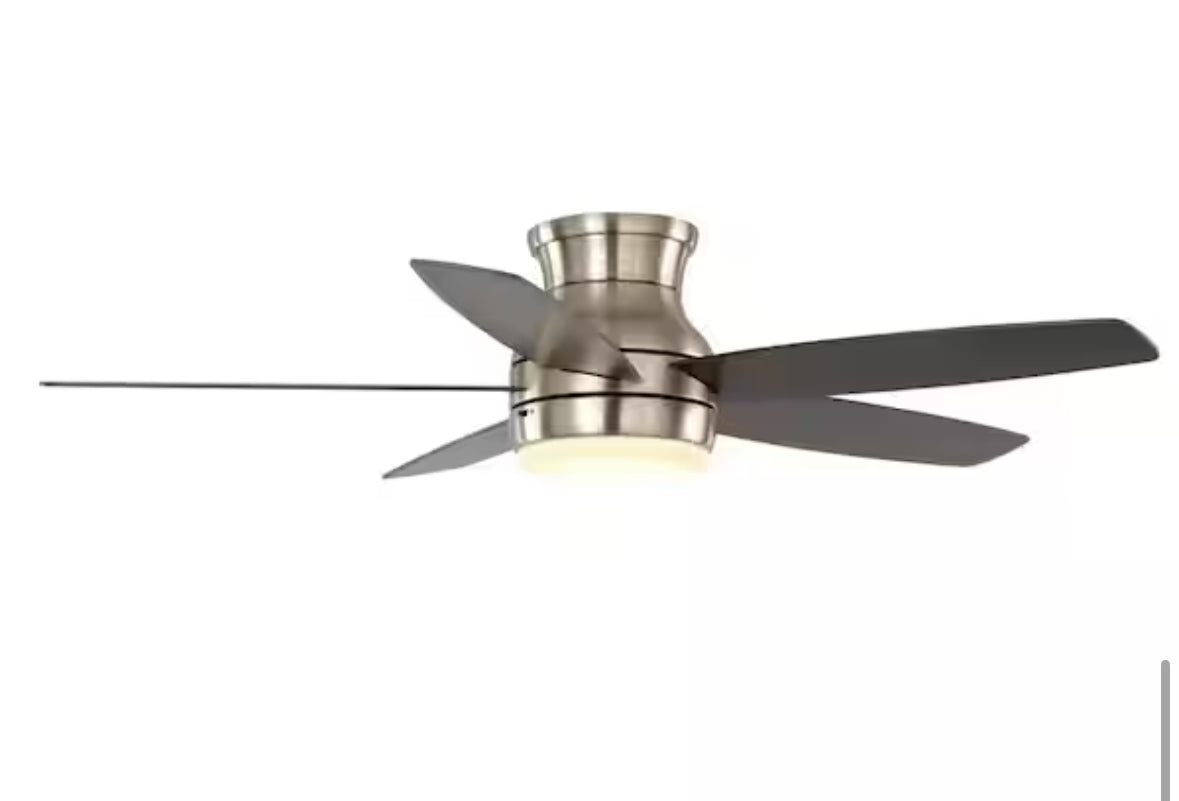 Ashby Park 52 in. White Color Changing Integrated LED Brushed Nickel Ceiling Fan with Light Kit and Remote Control