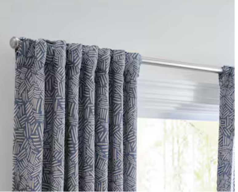 Origin 21 84-in Navy Abstract Room Darkening Thermal Lined Back Tab Single Curtain Panel