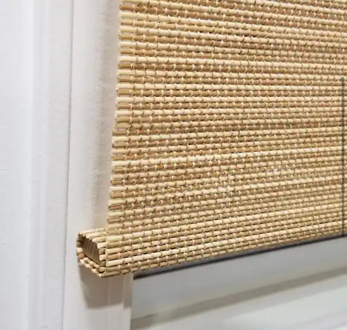 Modern Farmhouse Cut-to-Size Natural Multi-Weave Cordless Light-Filtering Bamboo Shade - 35 in. W x 72 in. L
