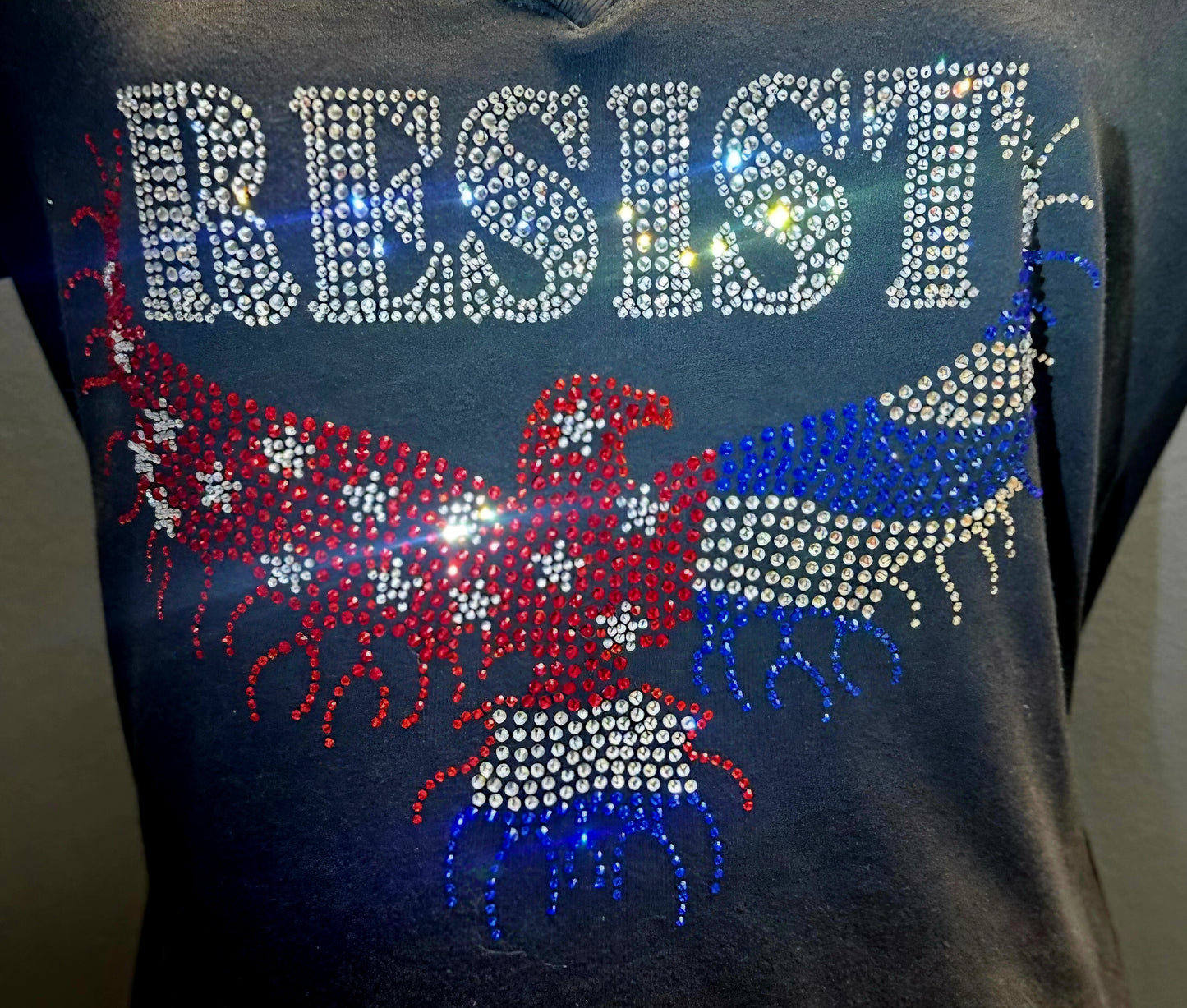 RESIST Eagle Crystal Design T Shirt