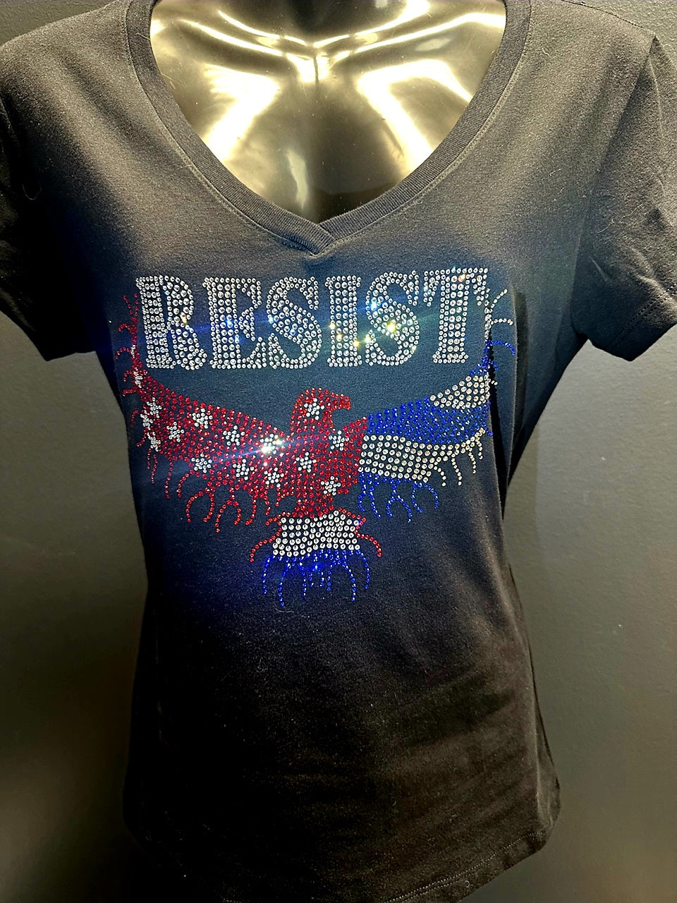 RESIST Eagle Crystal Design T Shirt