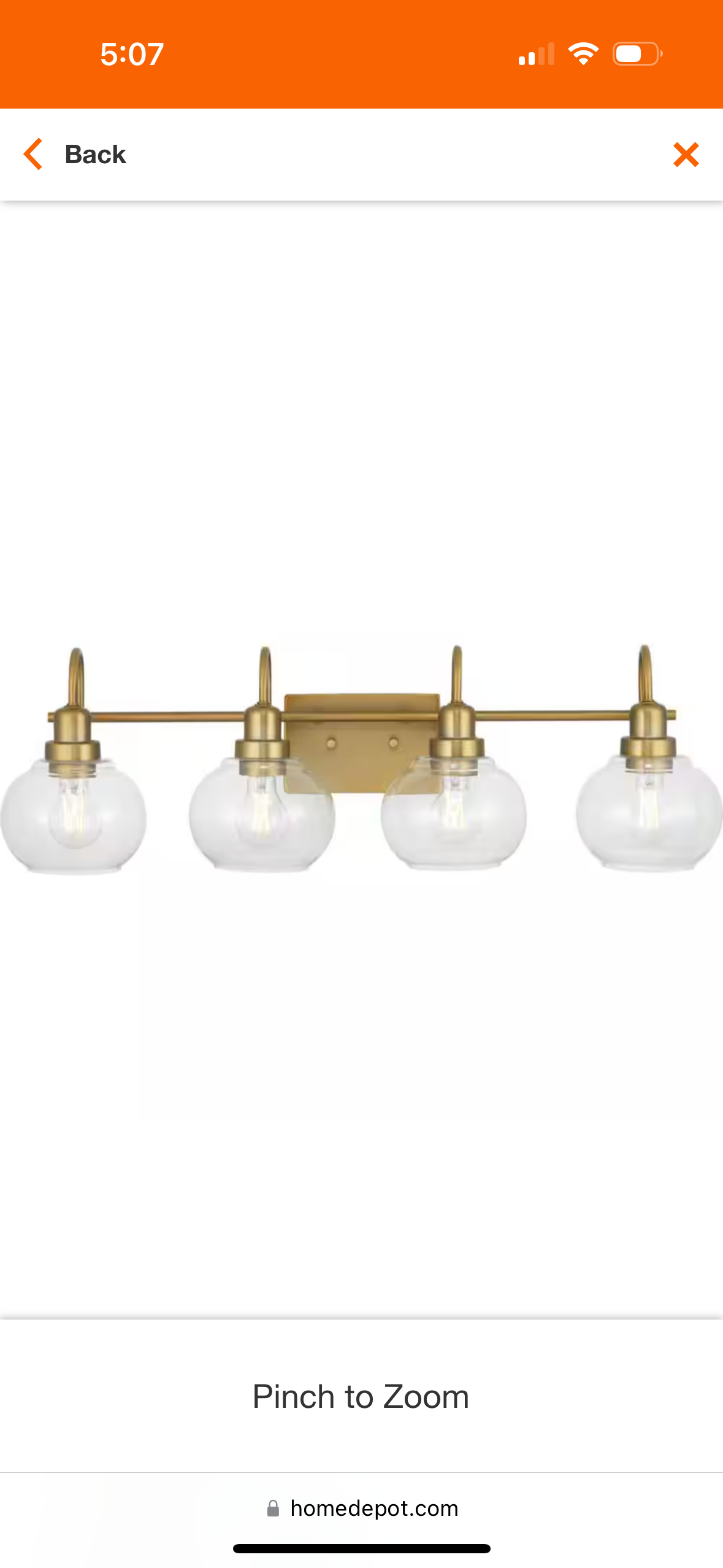 Halyn 31-3/8 in. 4-Light Vintage Brass Industrial Bathroom Vanity Light with Clear Glass Shades