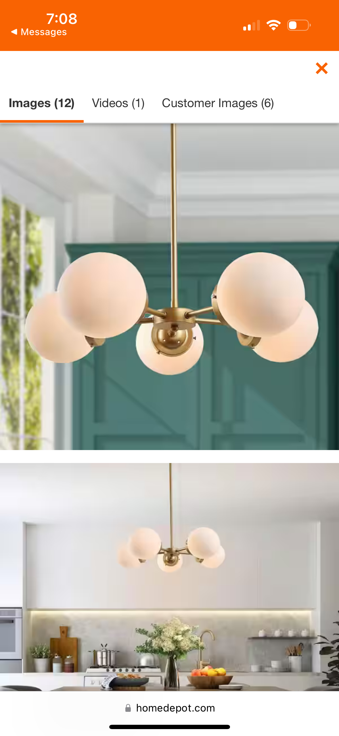 Modern Globe Dining Room Chandelier 5-Light Gold Sputnik Chandelier with Frosted Glass Shades