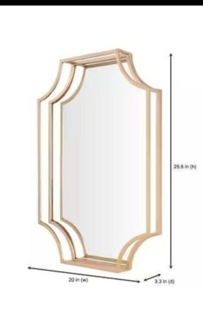 Gold tone mirror
