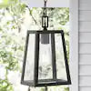 Glendale 6.75 in. 1-Light Black/Clear Outdoor LED Pendant Farmhouse Industrial Iron/Glass