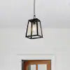 Glendale 6.75 in. 1-Light Black/Clear Outdoor LED Pendant Farmhouse Industrial Iron/Glass