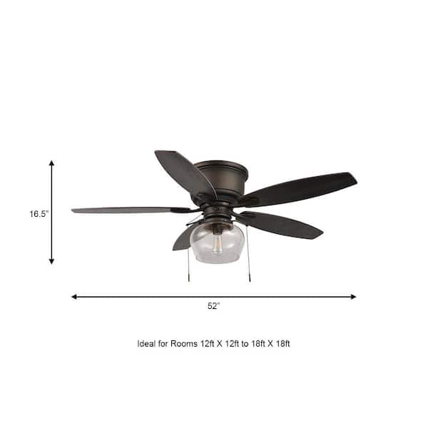 Stoneridge 52 in. LED Indoor/Outdoor Bronze Hugger Ceiling Fan with Light Kit