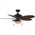 Hampton Bay Palm Beach III 48 in. LED Indoor/Outdoor Natural Iron Ceiling Fan with Light Kit