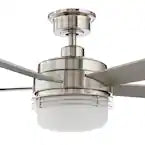 Sussex II 52 in. LED Brushed Nickel Ceiling Fan with Light and Remote Control