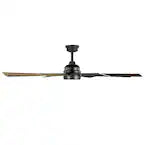 Makenna 60 in. Indoor/Outdoor Matte Black Ceiling Fan with Integrated LED with Light Kit, DC Motor and Remote