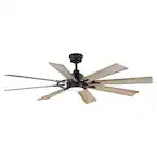 Makenna 60 in. Indoor/Outdoor Matte Black Ceiling Fan with Integrated LED with Light Kit, DC Motor and Remote