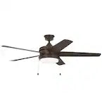 Portwood 60 in. Indoor/Outdoor Wet Rated Espresso Bronze Ceiling Fan with Integrated LED Included